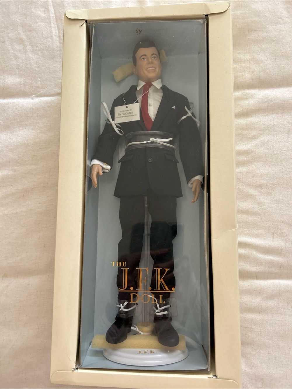 Franklin Mint The JFK Doll With Stand In Original Box John F Kennedy Vintage
